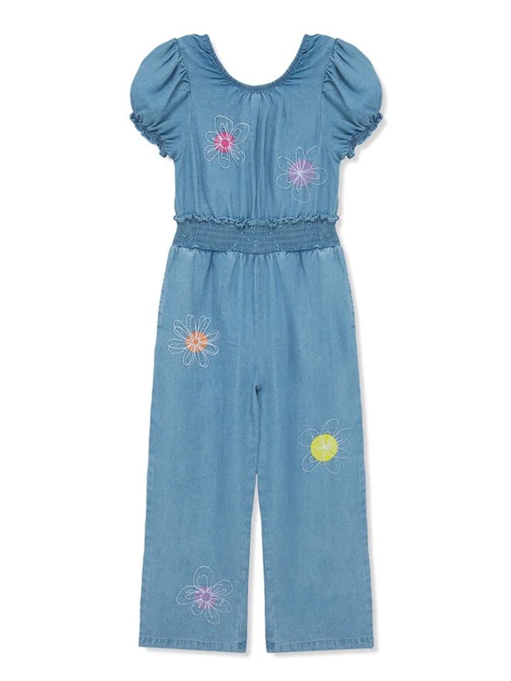 Peek Denim Floral Embroidered Jumpsuit